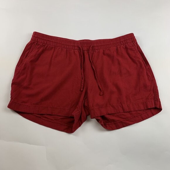 Old Navy Bed of Roses Red Linen Blend Pull On Shorts XL - Picture 1 of 5